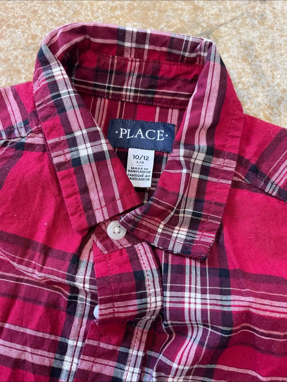 The Children's Place Red Plaid Long-Sleeve Button-Down Shirt